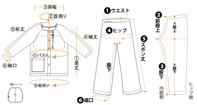 胸ポケット付きレディースサイズイラスト