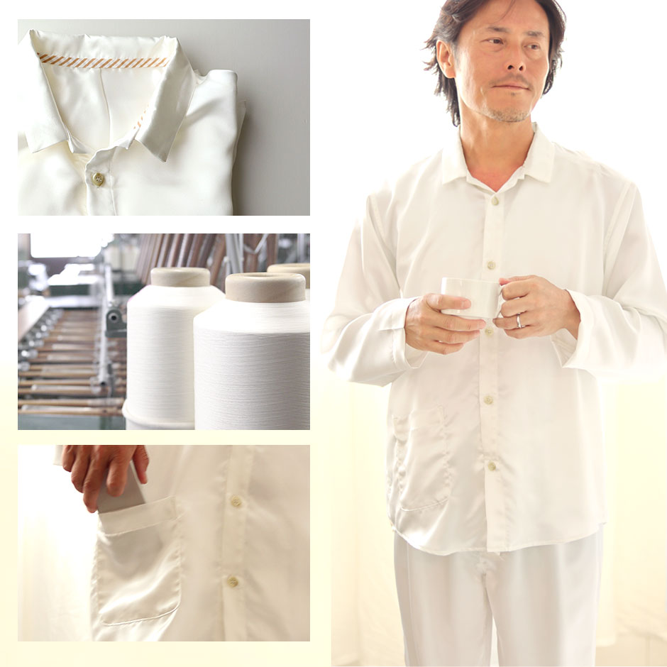 川俣シルクサテンパジャマのイメージ1