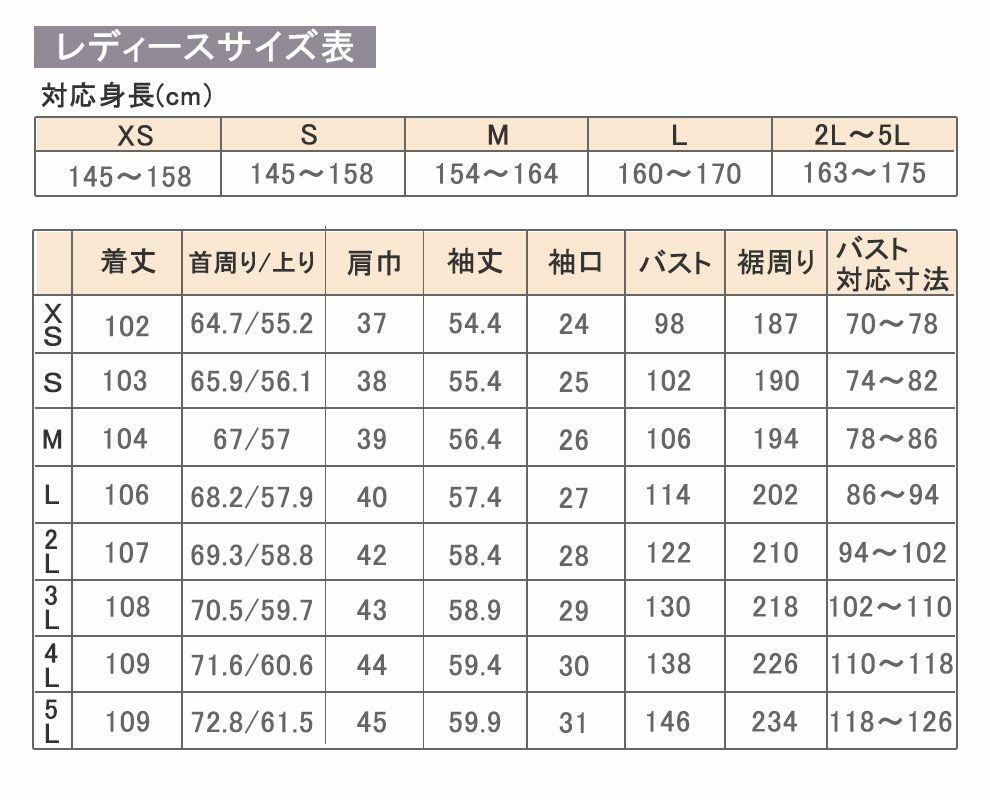 サイズ表