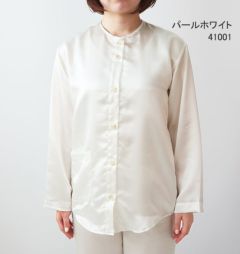 つくるパジャマ　川俣シルクサテンレディースパジャマ 上下セット 川俣シルクサテンレディースパジャマ 上下セット・長袖/前開き