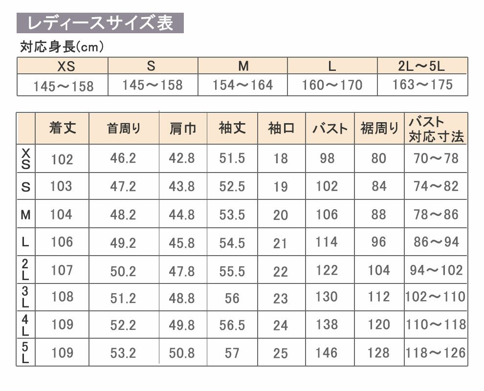 サイズ表