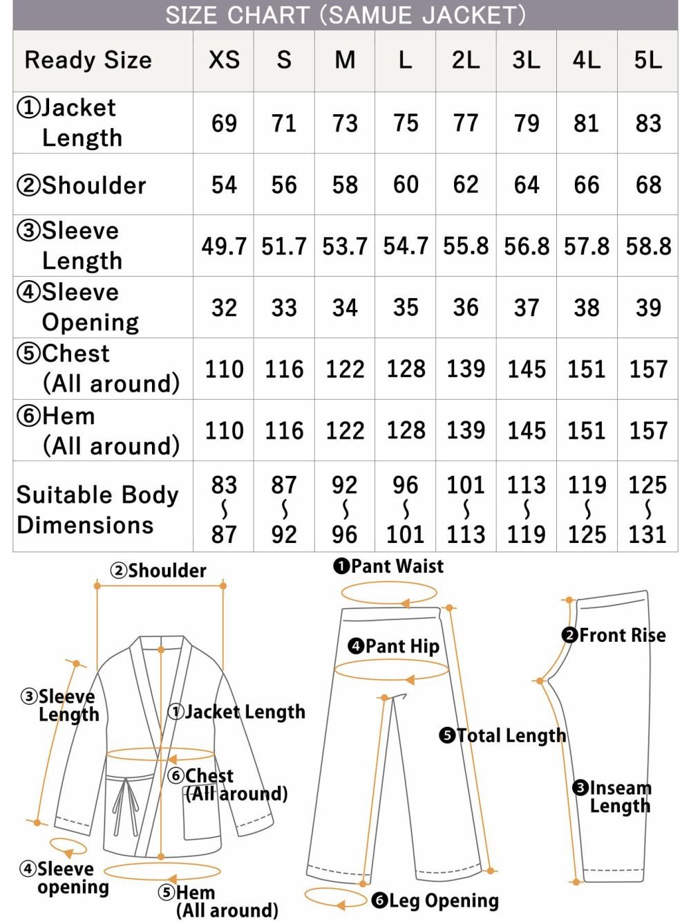 top size chart